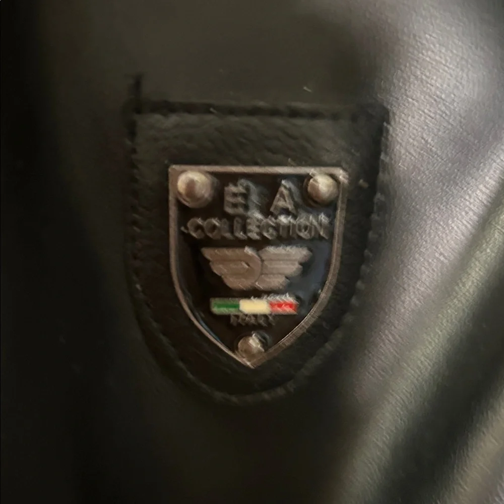 EA Collection Sleek Black Leather Bomber Jacket XXL